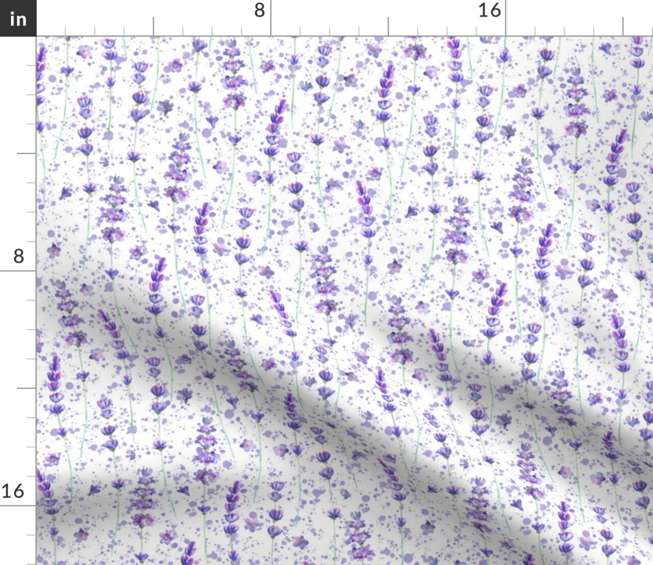 Lavender Pattern Flowers Floral Nature Purple Art Plant Watercolor Custom Printed Fabric by Spoonflower Various Fabrics by the Yard or Fat Quarter